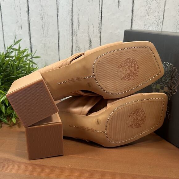 Vince Camuto Jenabie Leather Heeled Mules Size 9.5 - Picture 9 of 11